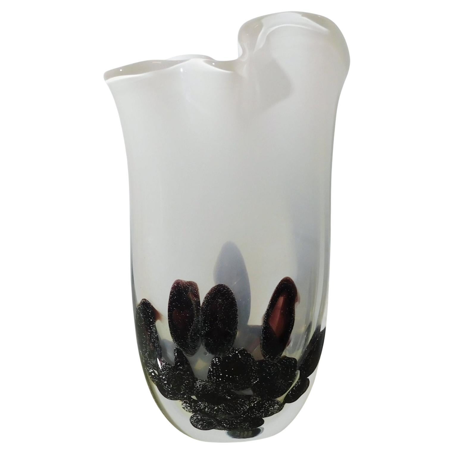 Murano-Vase in Milchweiß von Lorenzo Povolato
