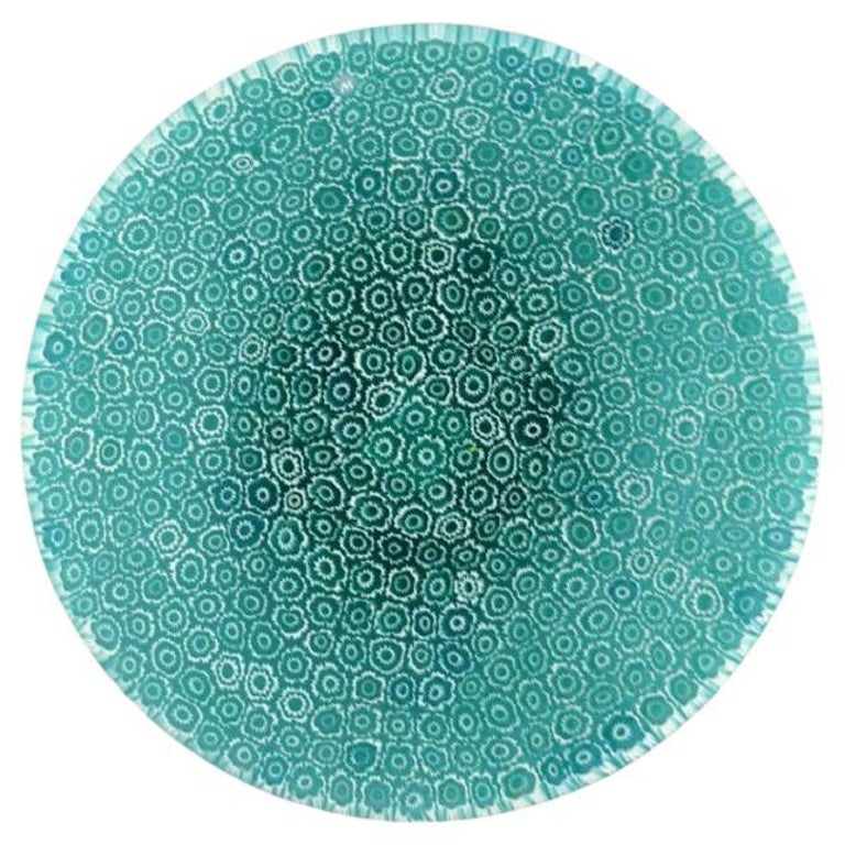 Murano Mille Fiori Bowl in Turquoise MouthBlown Art Glass, Italian Design For Sale at 1stDibs