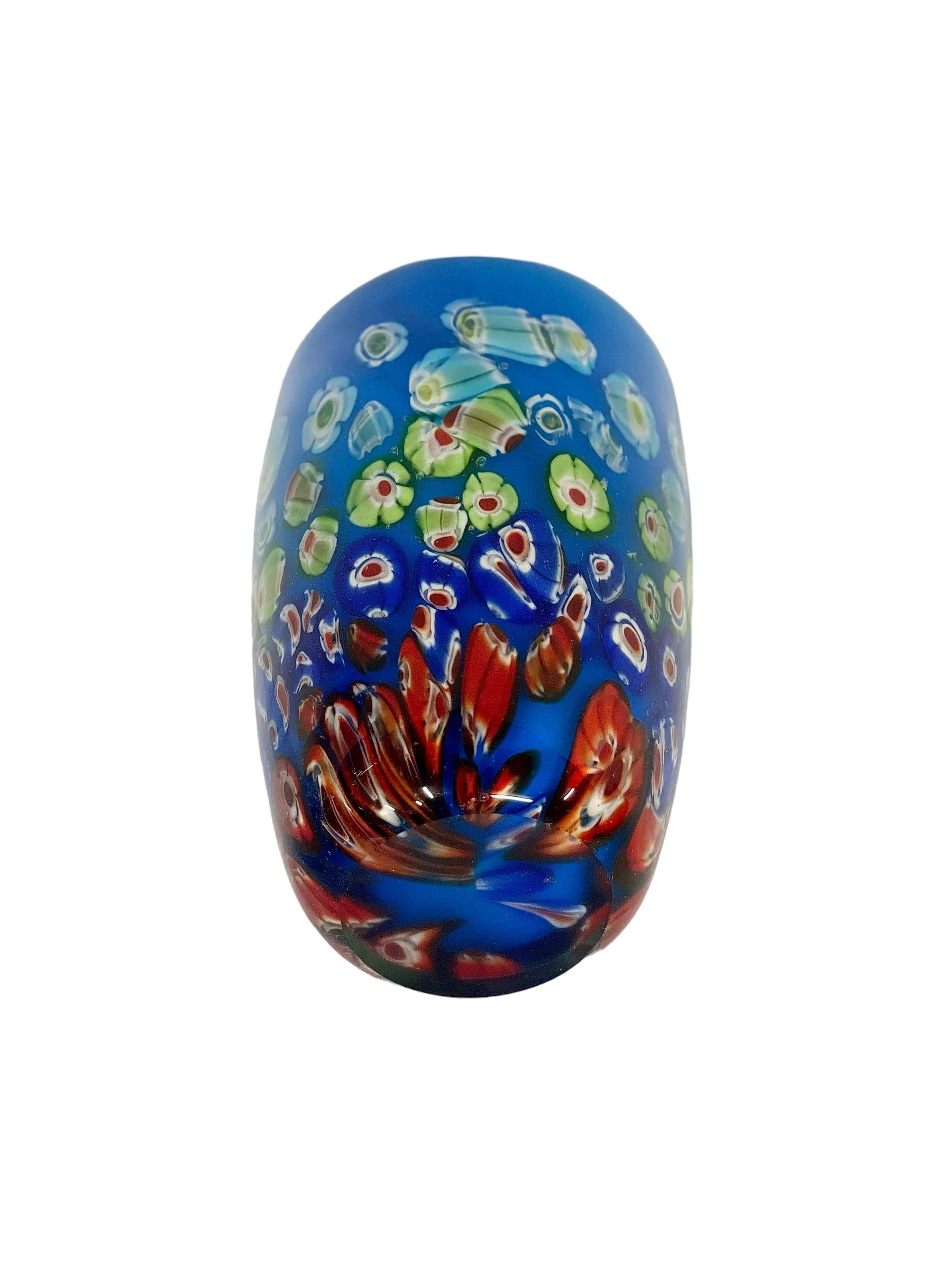 Italian Murano Millefiori Blown Glass Vase