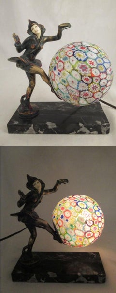 Murano Millefiori Dancing Harlequin Table Lamp