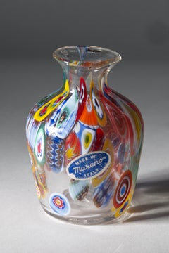 Murano Millefiori Glass Bud Vase in Style of Fratelli Toso