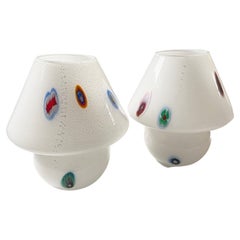 Murano Millefiori Mushroom Lamps
