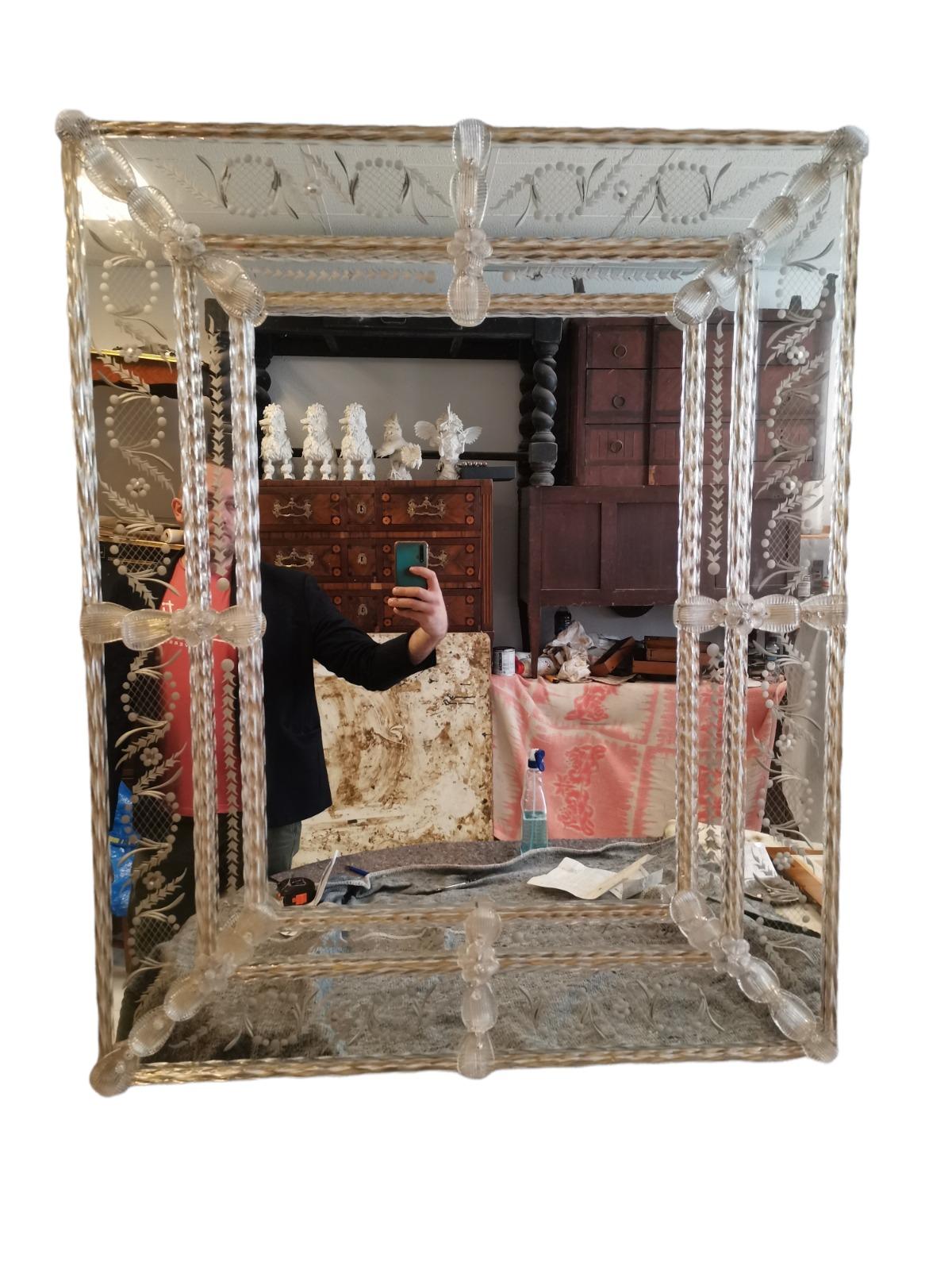 Baroque Murano Mirror from 70 S Italy 20th Century For Sale
