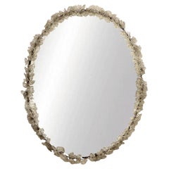 Murano Mirror rimmed with hand-blown flowers , c. 1950