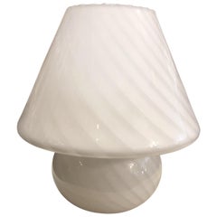 Murano Modern Midcentury Hand Blown Glass Mushroom Table Lamp