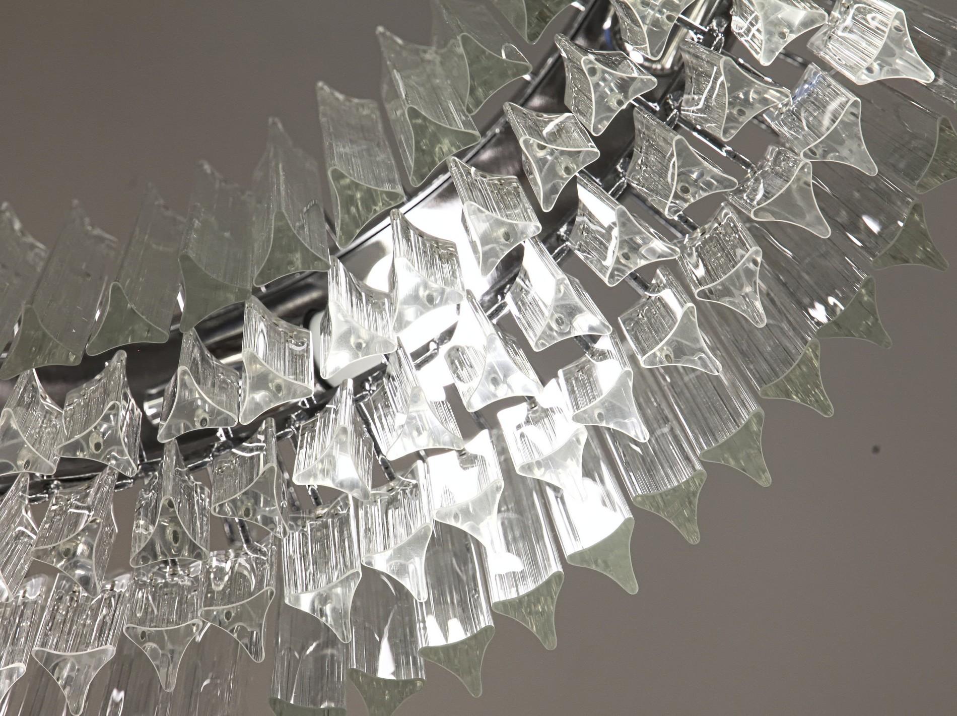 20th Century Murano Modernist Clear Glass Ring Triedri Chandelier, Kalmar, above 350 Elements