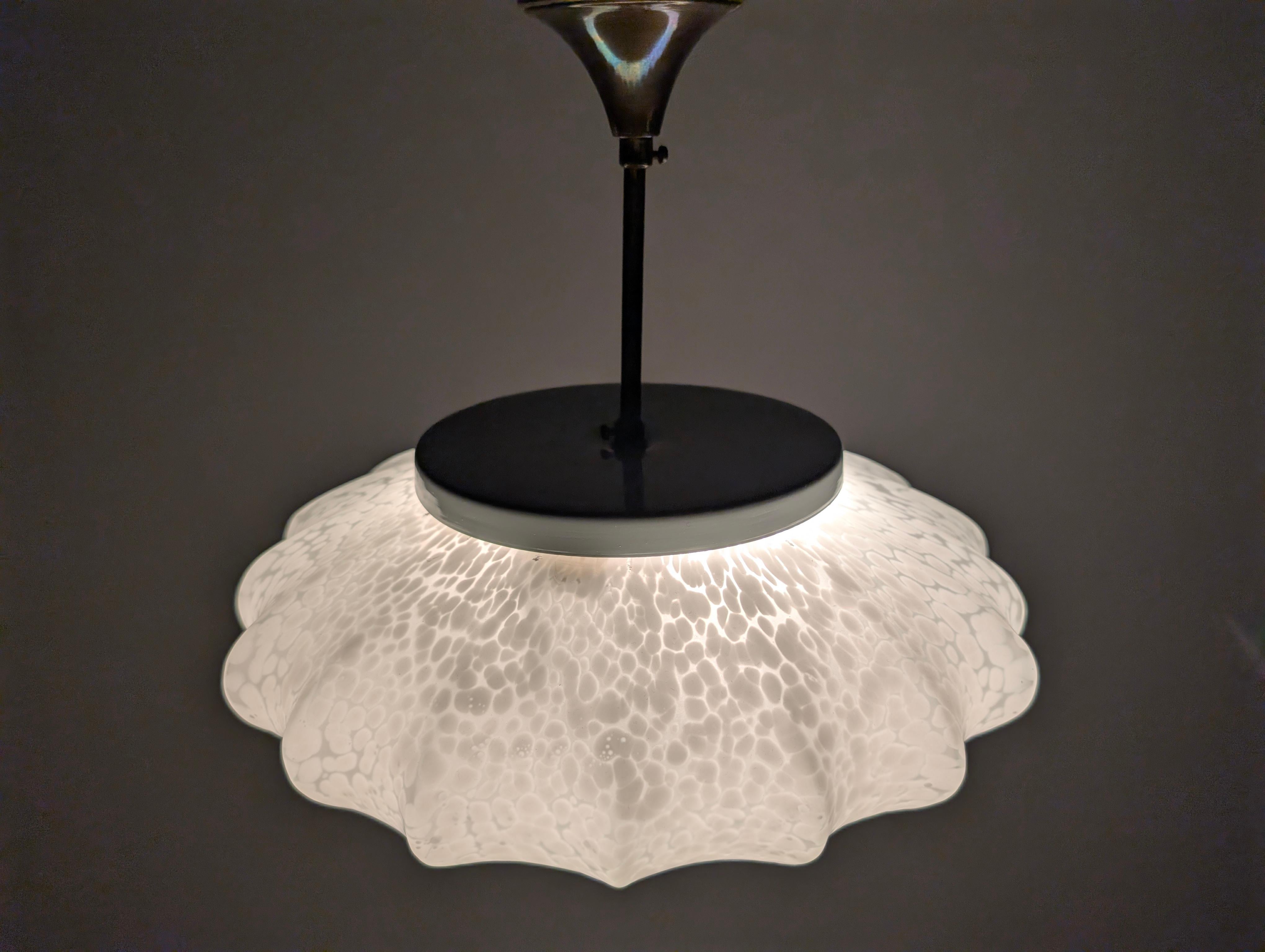 Murano Deckenleuchte aus gesprenkeltem Glas, Italien, 1960er Jahre im Angebot 3