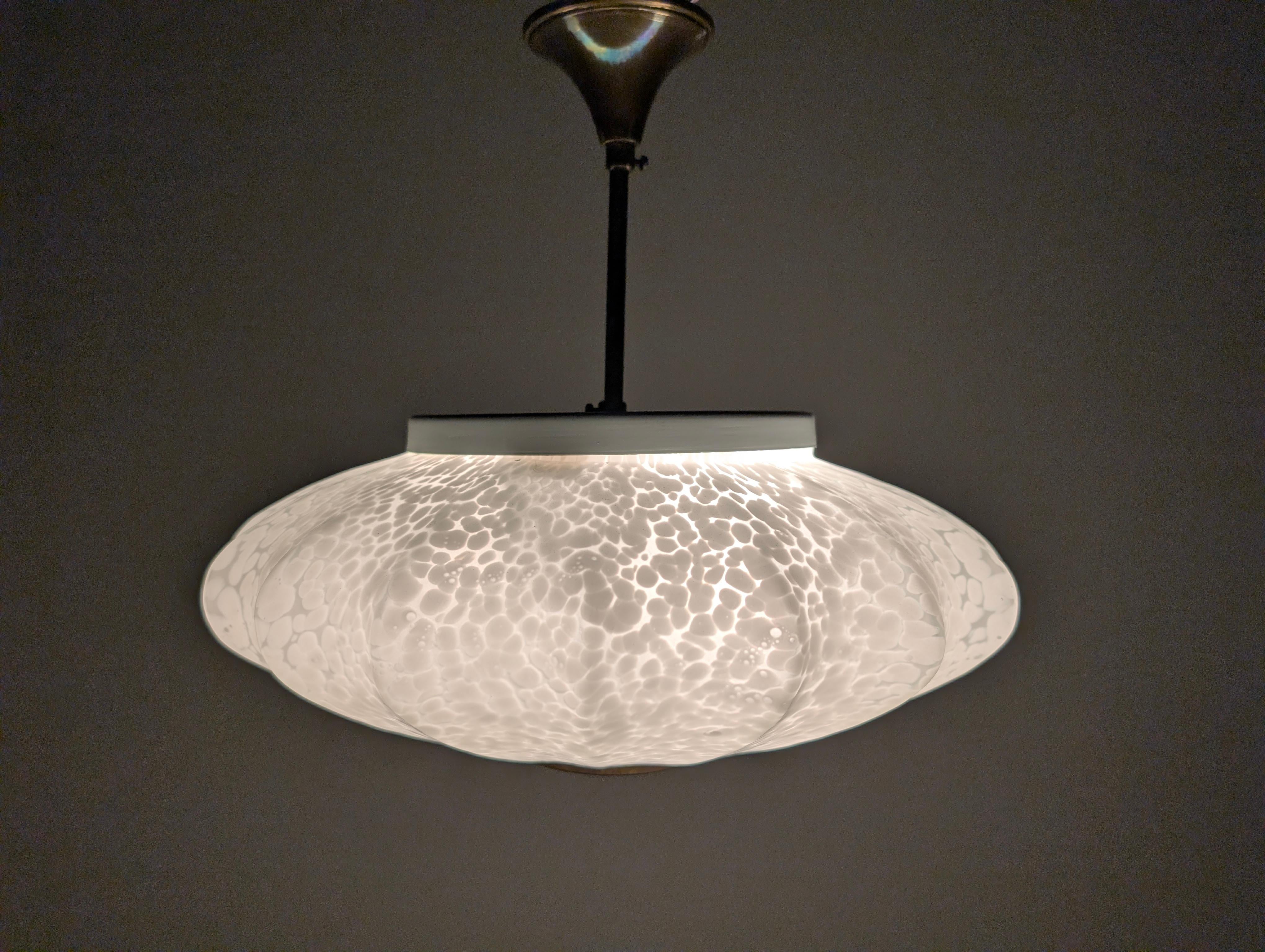 Murano Deckenleuchte aus gesprenkeltem Glas, Italien, 1960er Jahre im Angebot 4