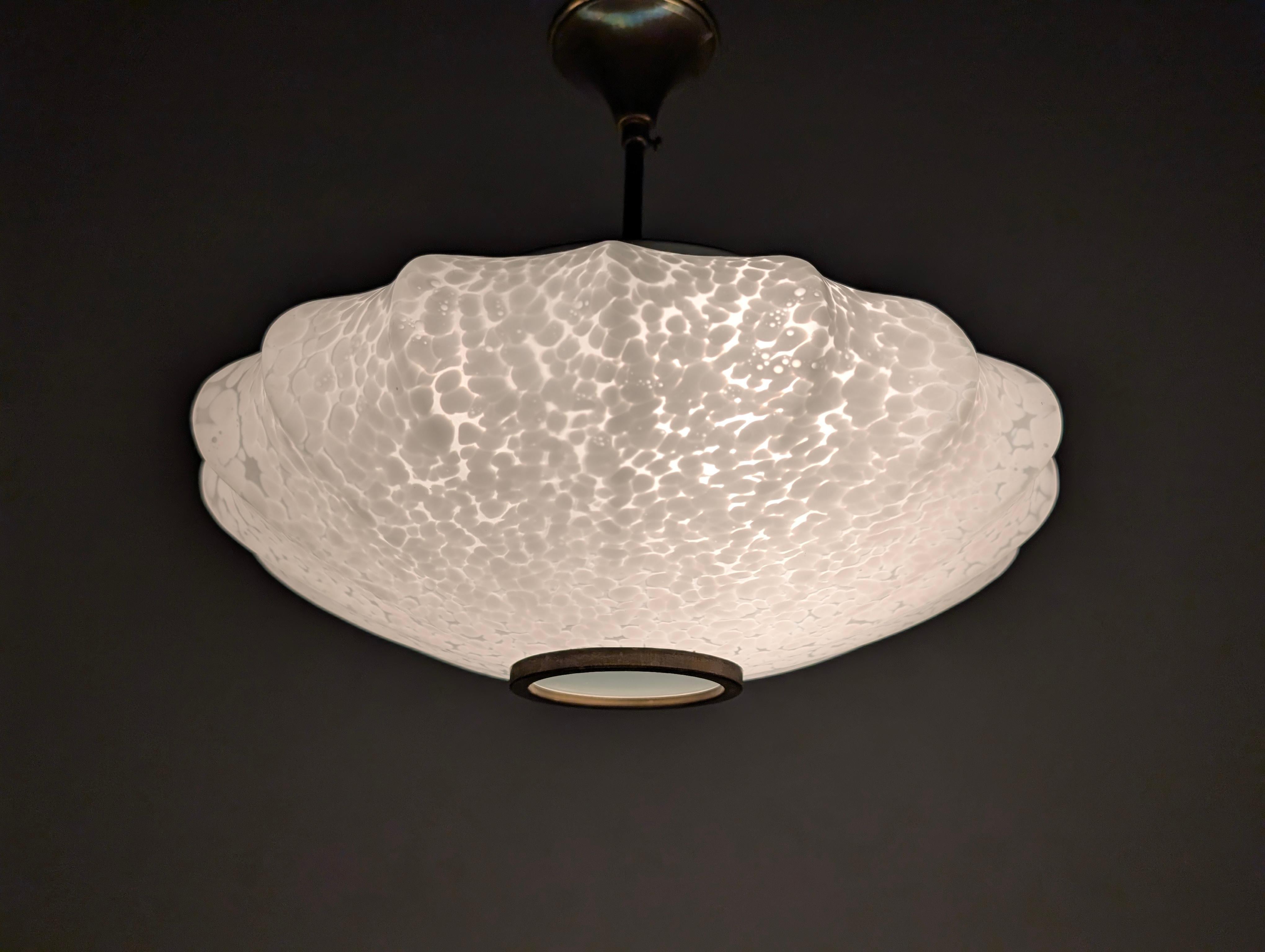 Murano Deckenleuchte aus gesprenkeltem Glas, Italien, 1960er Jahre im Angebot 5