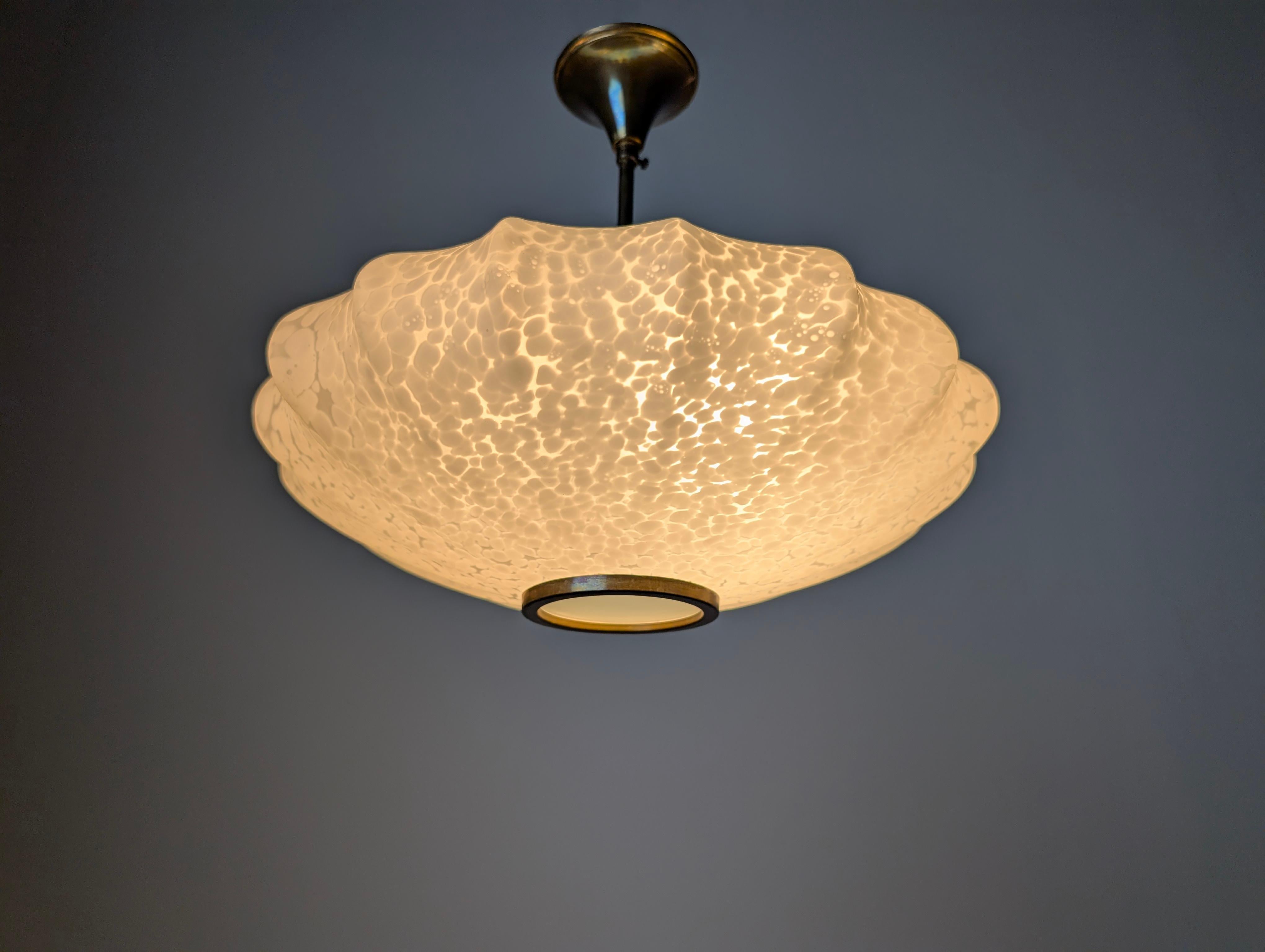 Murano Deckenleuchte aus gesprenkeltem Glas, Italien, 1960er Jahre im Zustand „Gut“ im Angebot in Benalmadena, ES
