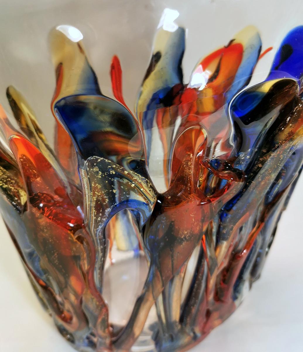 Modern 21th Century Murano Multi-Color Glass Vase