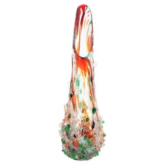 Murano Multi Color Murrine XL Art Glass Vase in the Style of Cenedese, 1970s