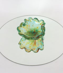 Bol en verre coquillé à mouchetures d'argent multicolores de Murano, Dino Martens, Italie, années 1950