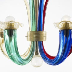 Murano Multicolored Chandelier by Gio Ponti for Venini