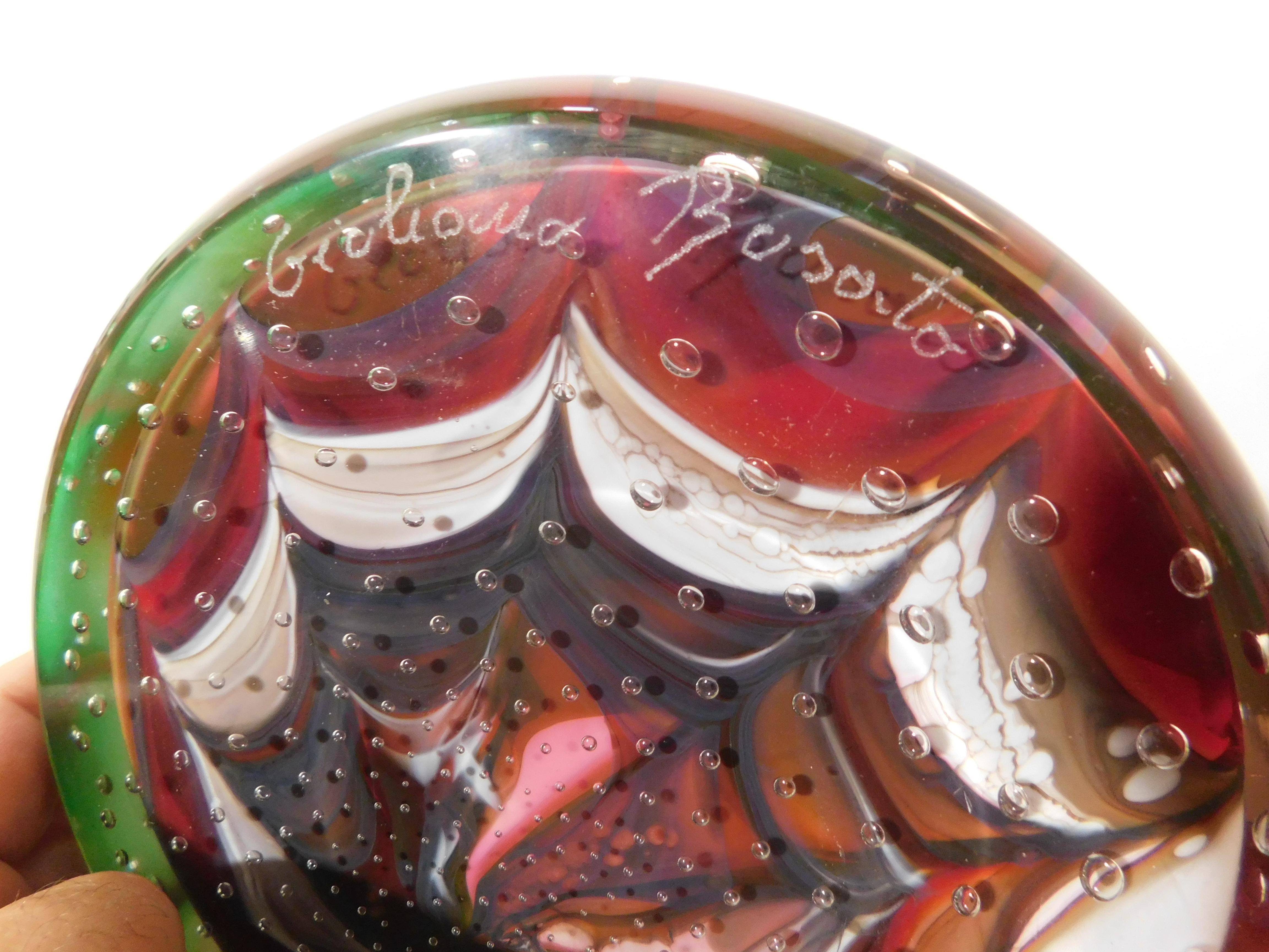 Mehrfarbige Murano-Zylindervase von Giuliano Busato im Angebot 2