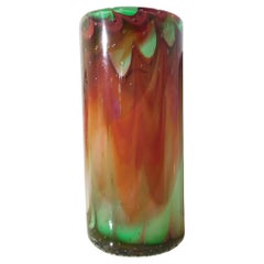 Murano Multicolor Cylinder Vase by Giuliano Busato