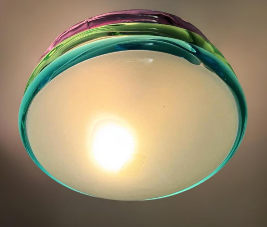 Murano Multicolor Flush Mount, 2 Available In Good Condition For Sale In Los Angeles, CA