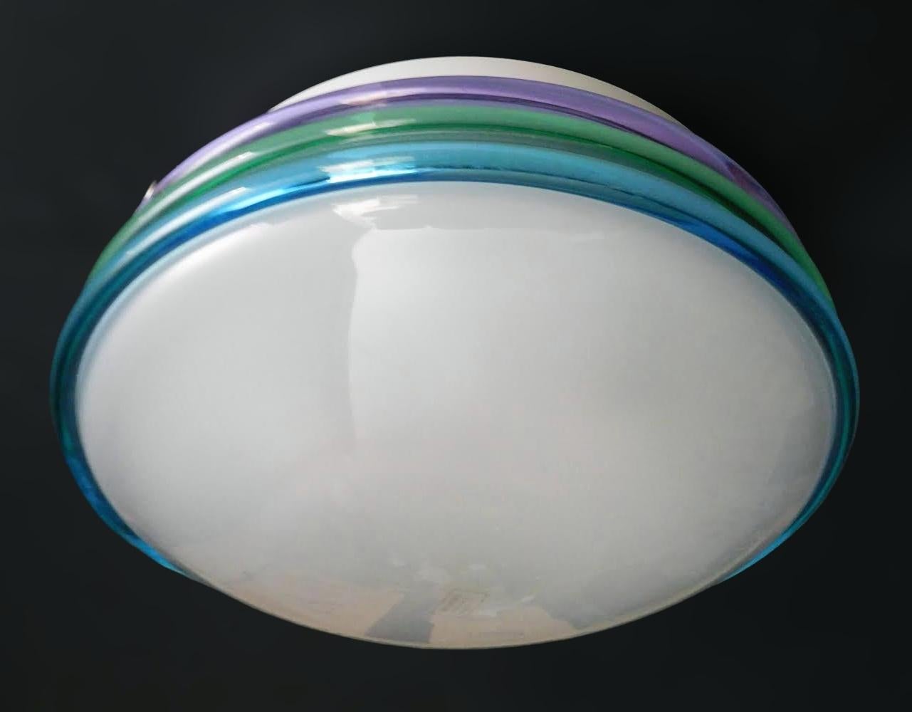 20th Century Murano Multicolor Flush Mount For Sale