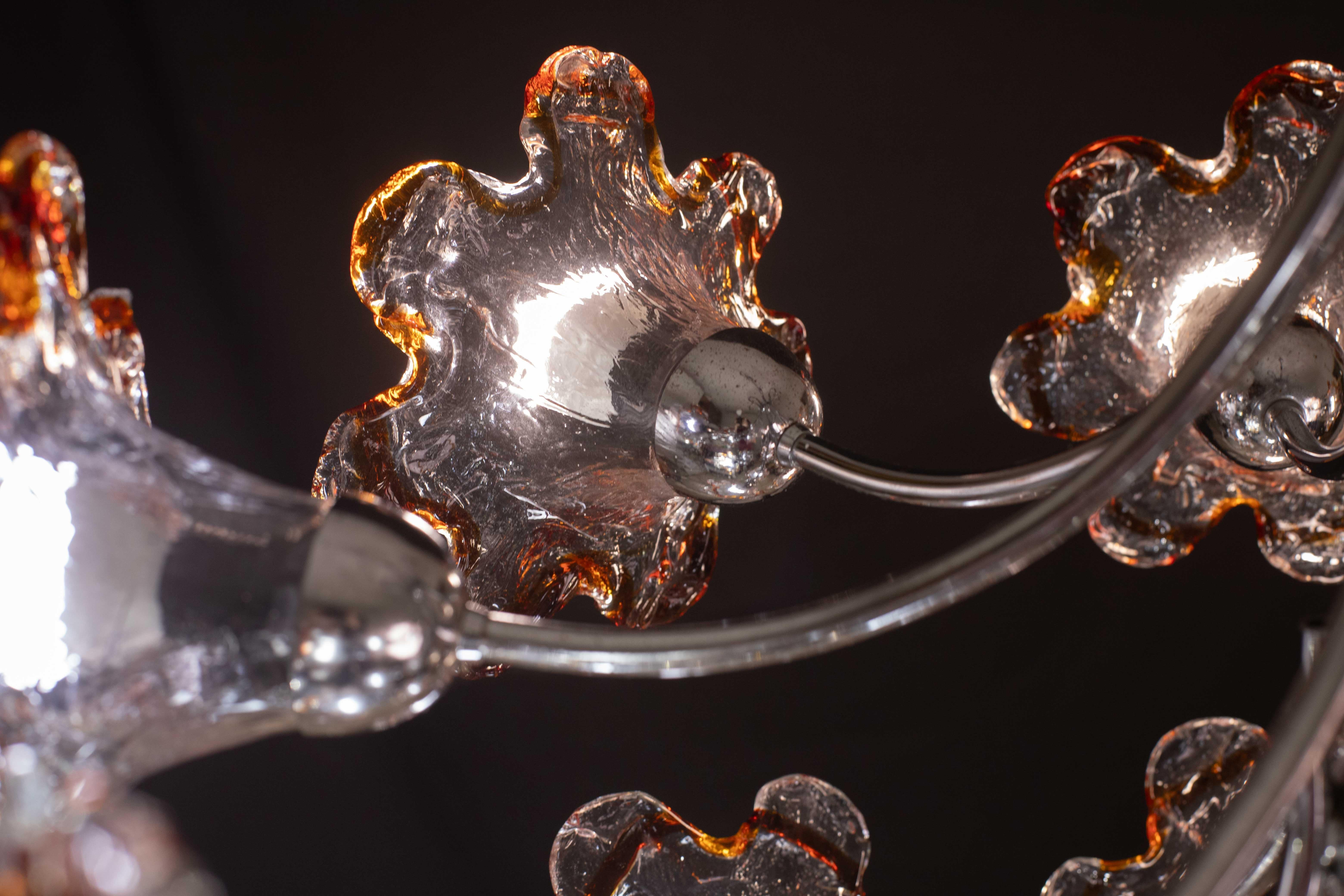 Murano Multicolor Sputnik Flowers Chandelier by Mazzega, 1970s For Sale 5