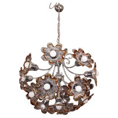 Murano Multicolor Sputnik Flowers Chandelier by Mazzega, 1970s