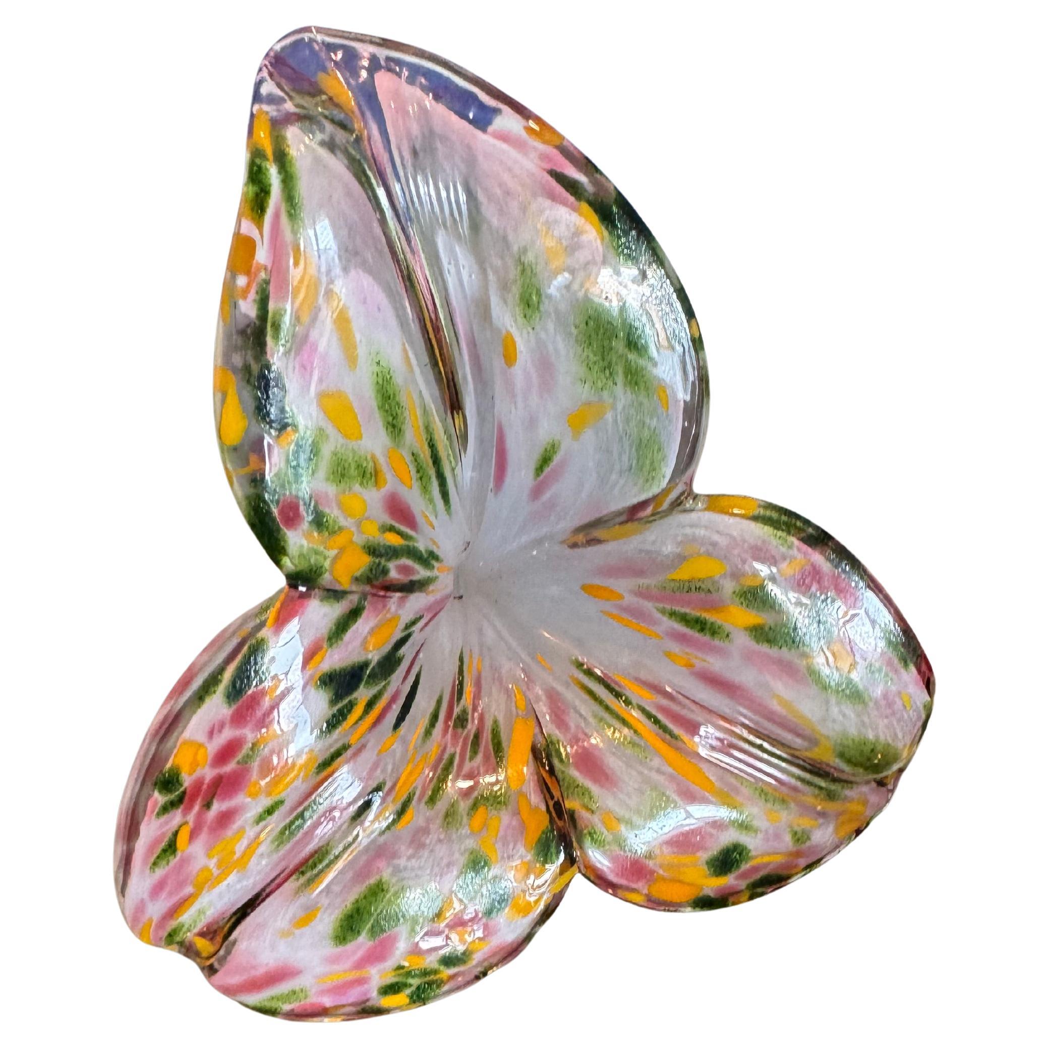 Murano Multicolored Handblown Flower