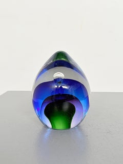 Murano Multicolored Sommerso Art Glass Egg Sculpture