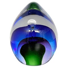 Murano Multicolored Sommerso Art Glass Egg Sculpture