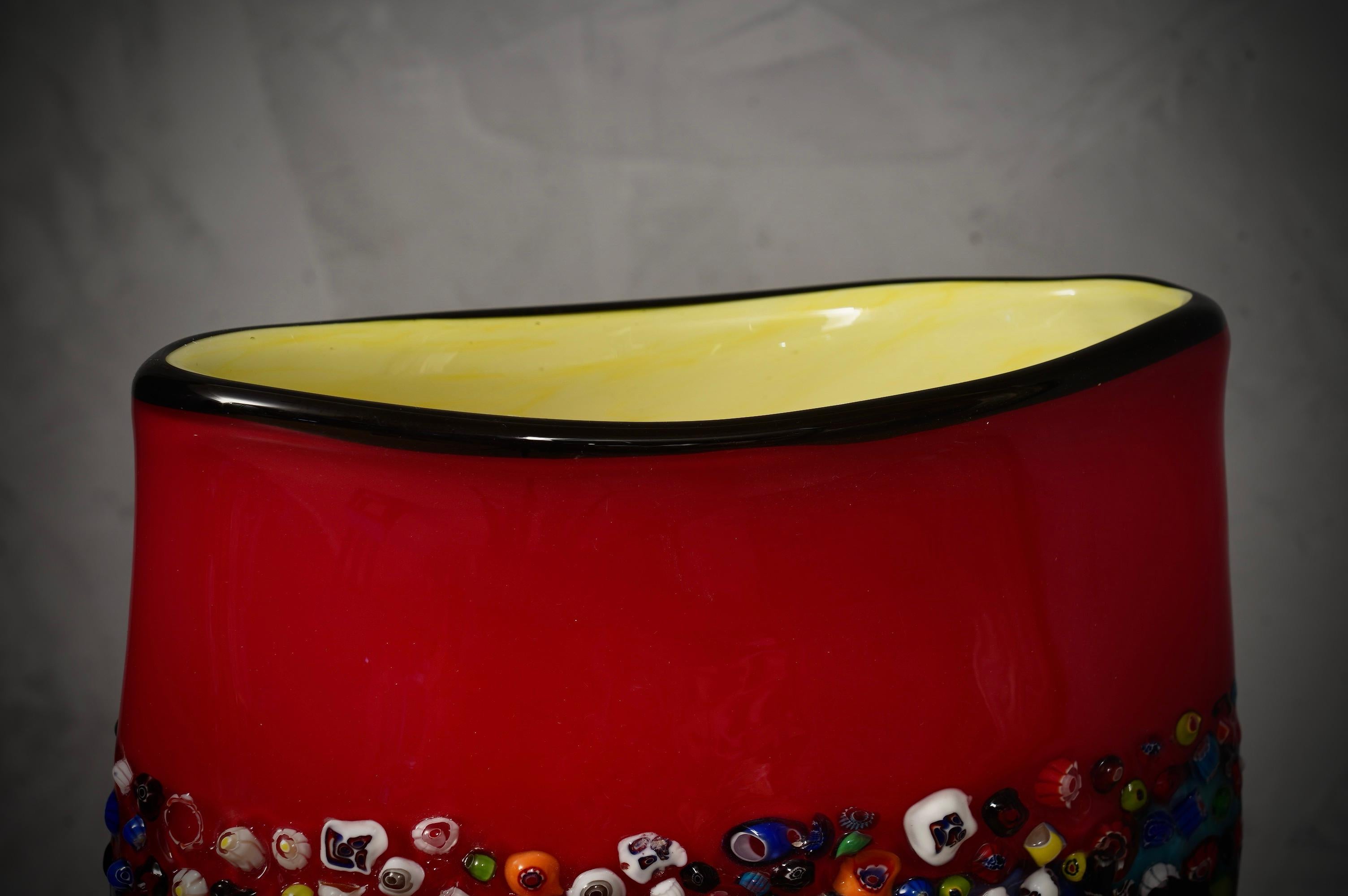 Murano Murrina-Kunstglasvase aus der Mitte des Jahrhunderts, 1980 im Zustand „Gut“ im Angebot in Roma, Lazio