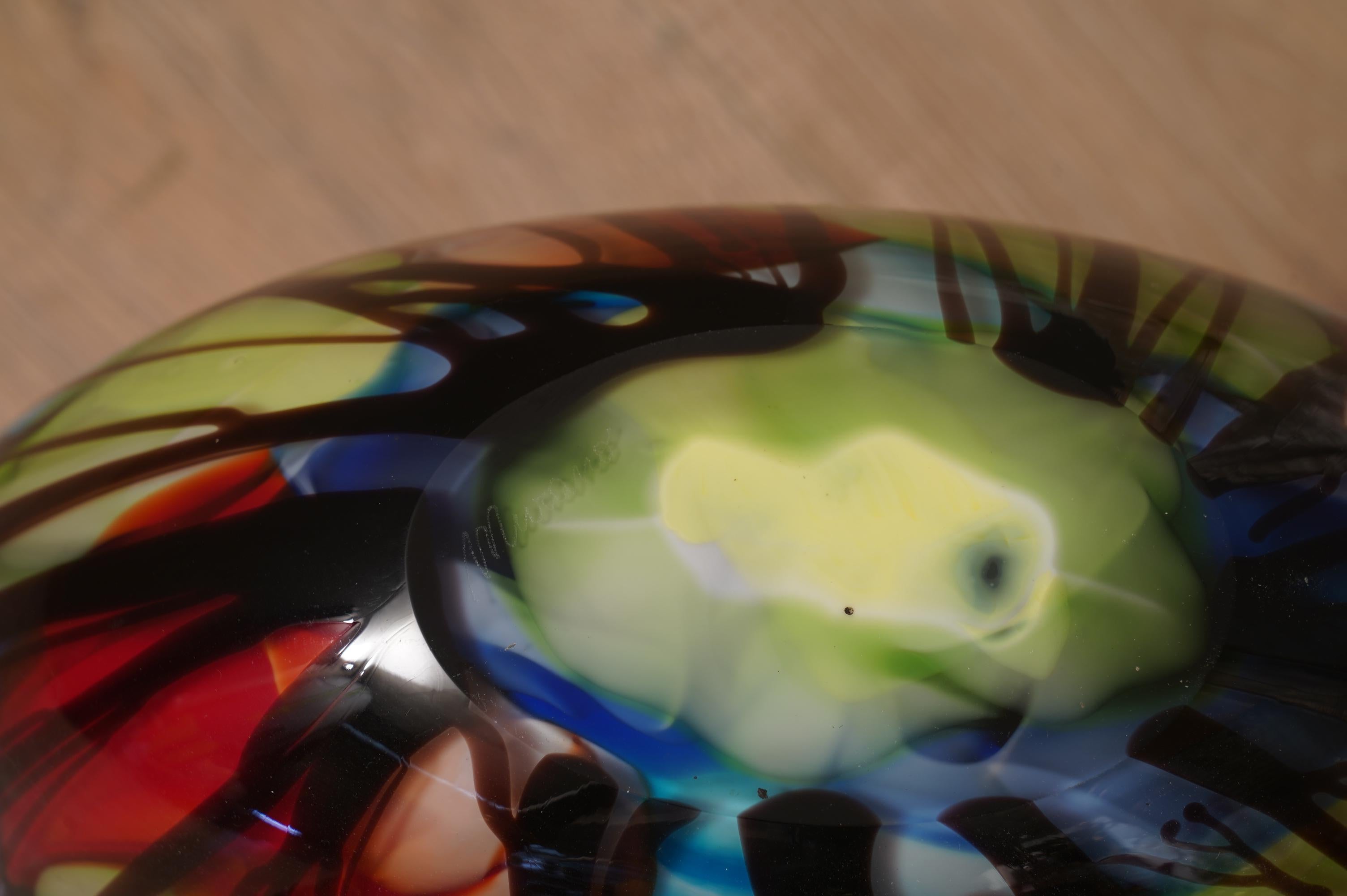 Murano Murrina-Kunstglasvase aus der Mitte des Jahrhunderts, 1980 (Muranoglas) im Angebot