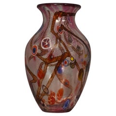 Murano Murrina Art Glass Mid-Century Glass Vase, 1980