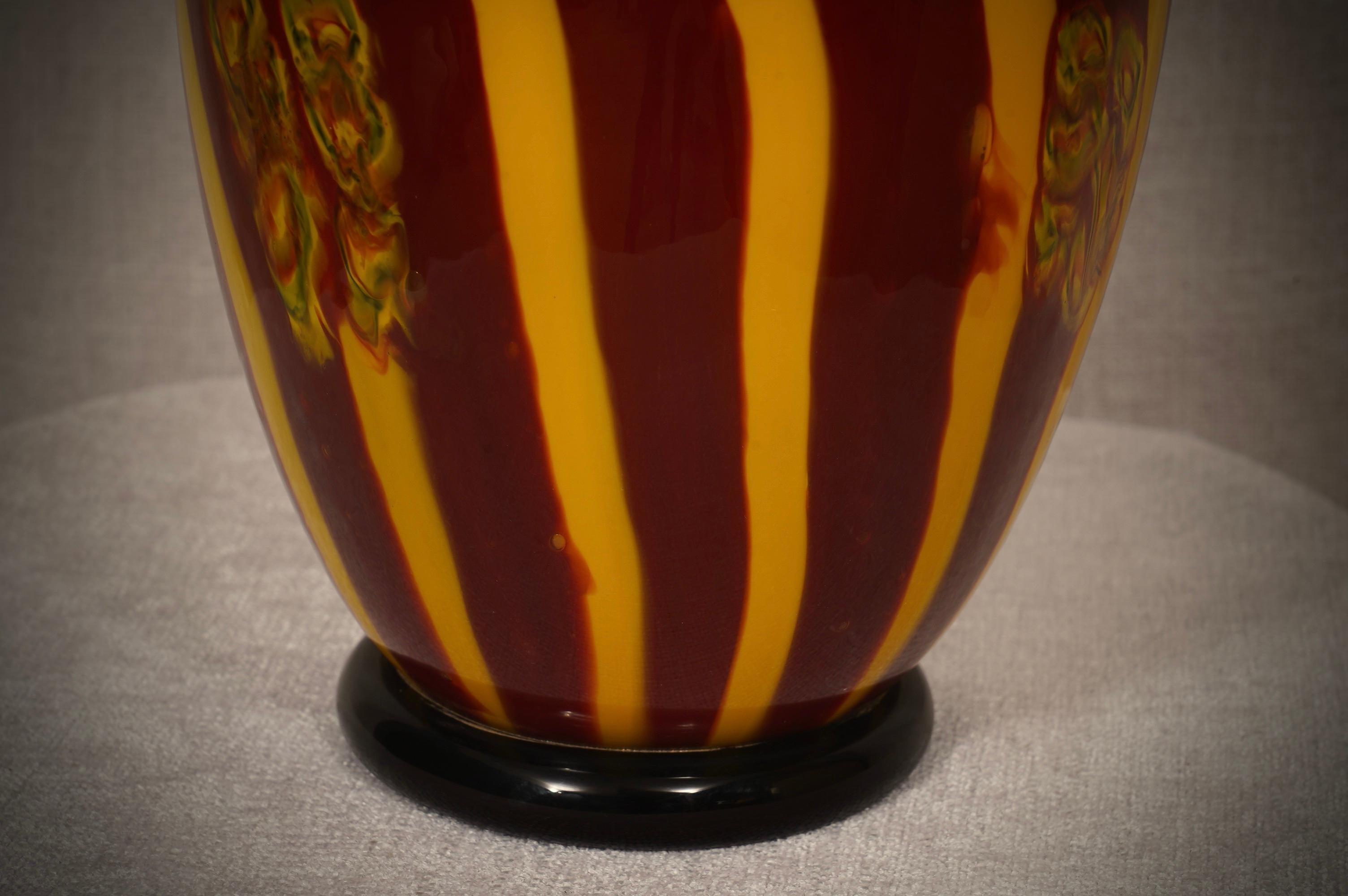 Murano Glass Murano Murrina Art Glass Mid-Century Vase, 1980 For Sale