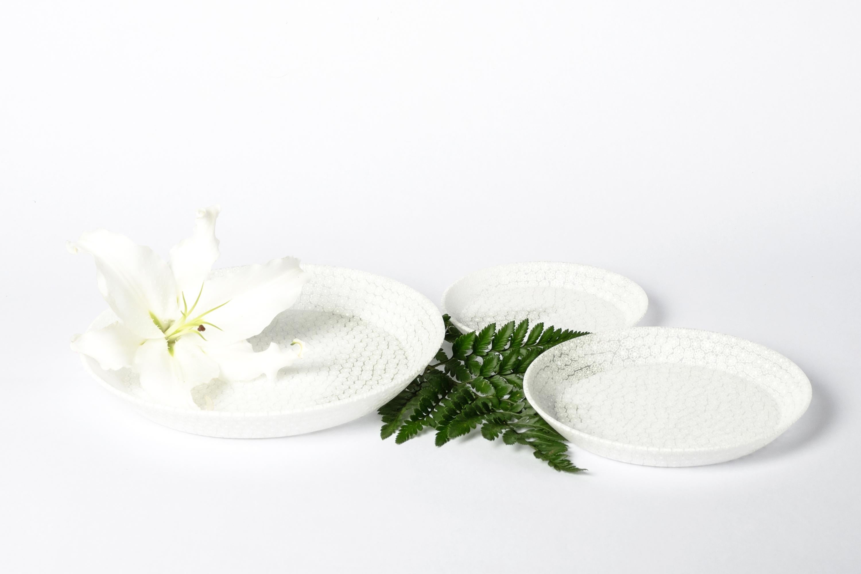 Piatto in vetro di Murano 'Bouquet L White' Tecnica Millefiori In condizioni Nuovo in vendita a Milan, IT