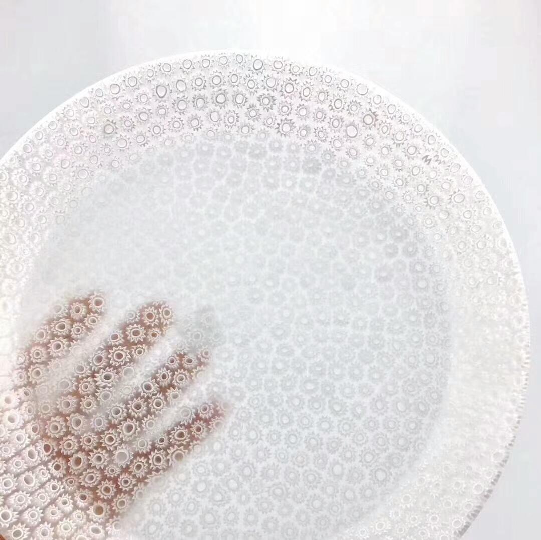 Italiano Piatto in vetro di Murano 'Bouquet L White' Tecnica Millefiori in vendita