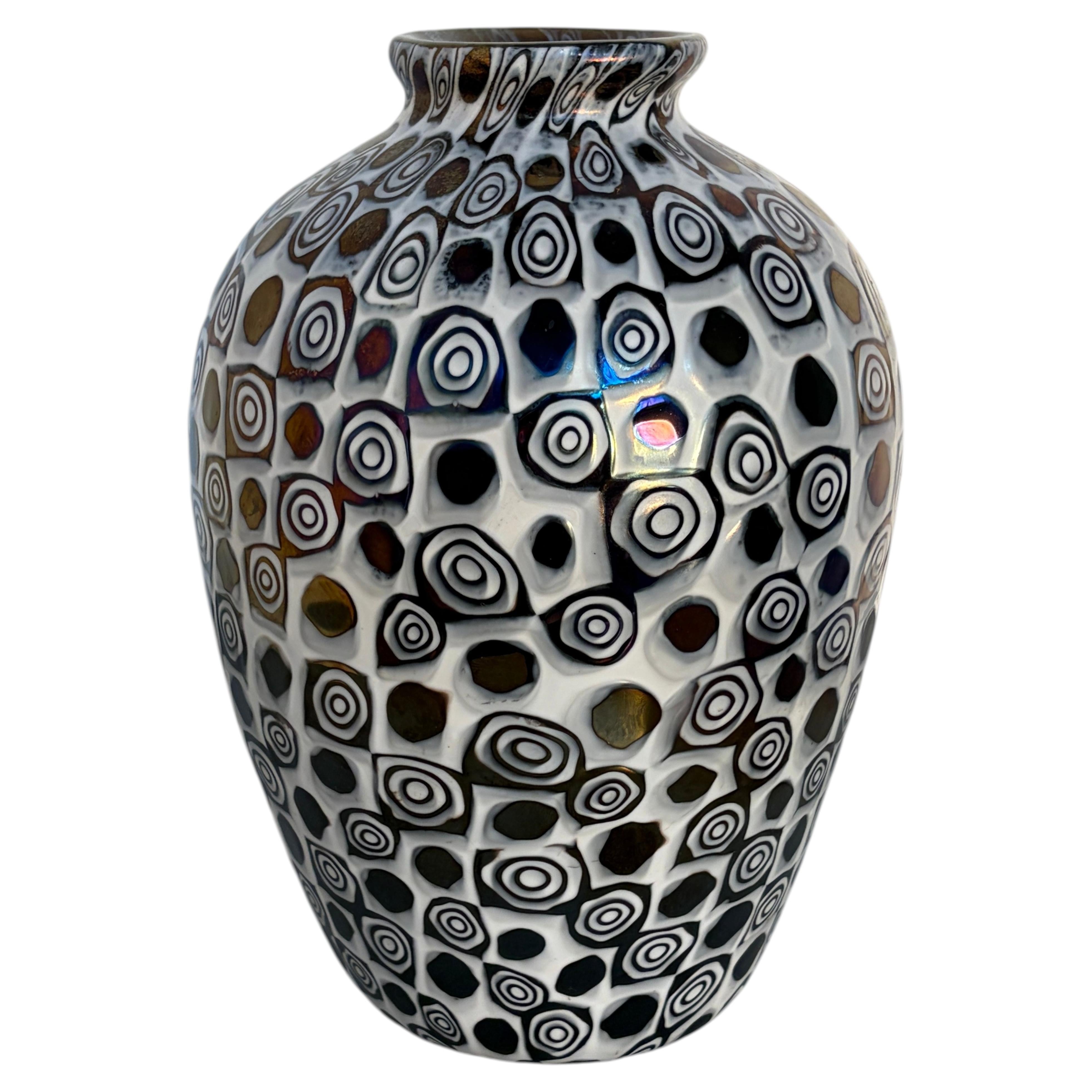 Murano Murrine Glass Vase Attributed to Vittorio Ferro for Fratelli Pagnin
