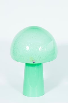 Murano Pilzlampe von Cenedese mit Blattsilber und smaragdgrüner Ummantelung