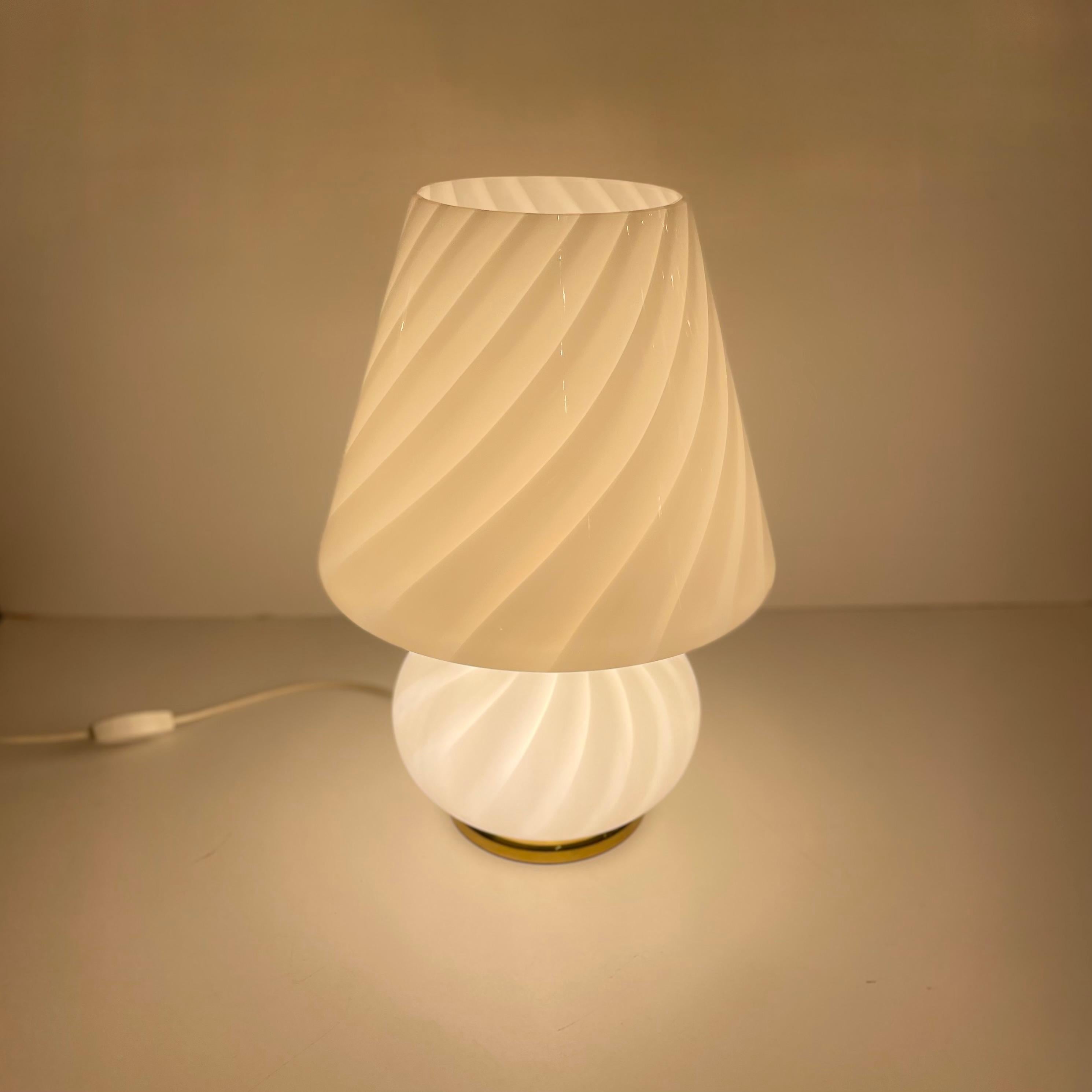 Metal Murano Mushroom Table Lamp, 1980s For Sale