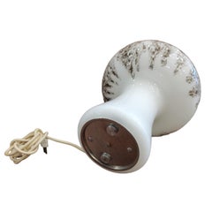 Murano Mushroom Table Lamp Opaline Whithe & Gold Italy