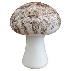 Retro Murano Mushroom Table Lamp Opaline Whithe & Gold Italy