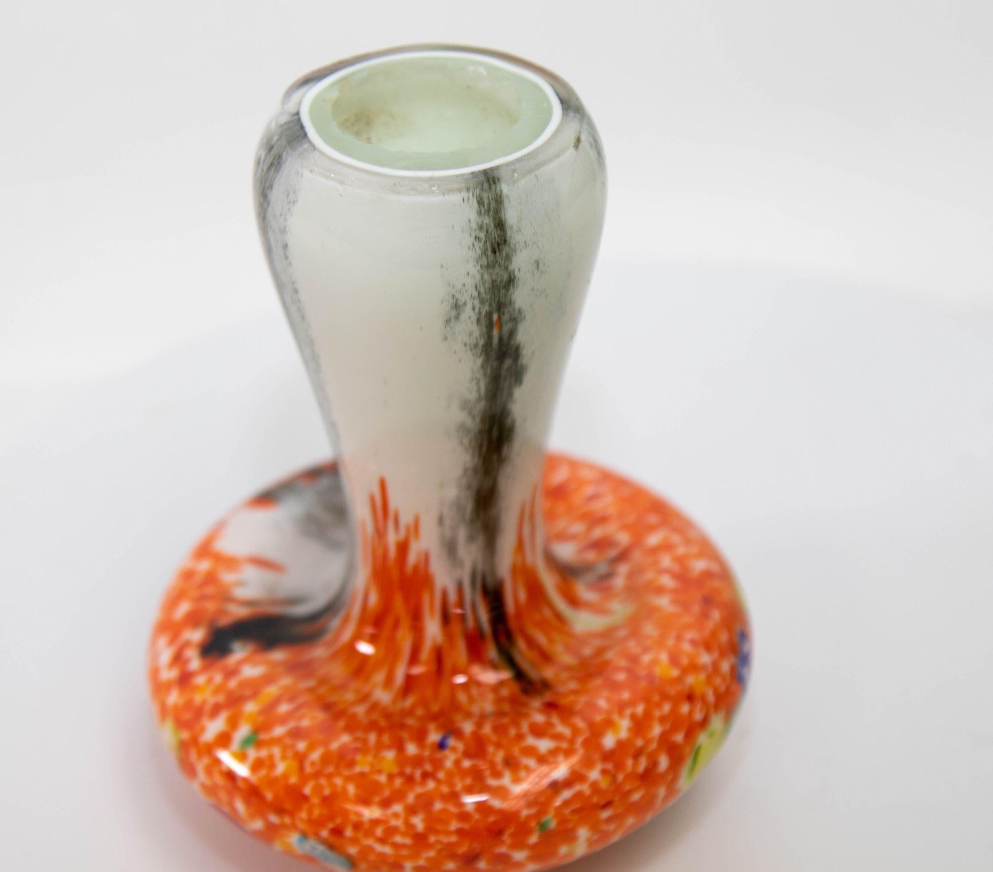 20ième siècle Presse-papiers d'art en verre de Murano orange champignon toadstool des années 1980 en vente