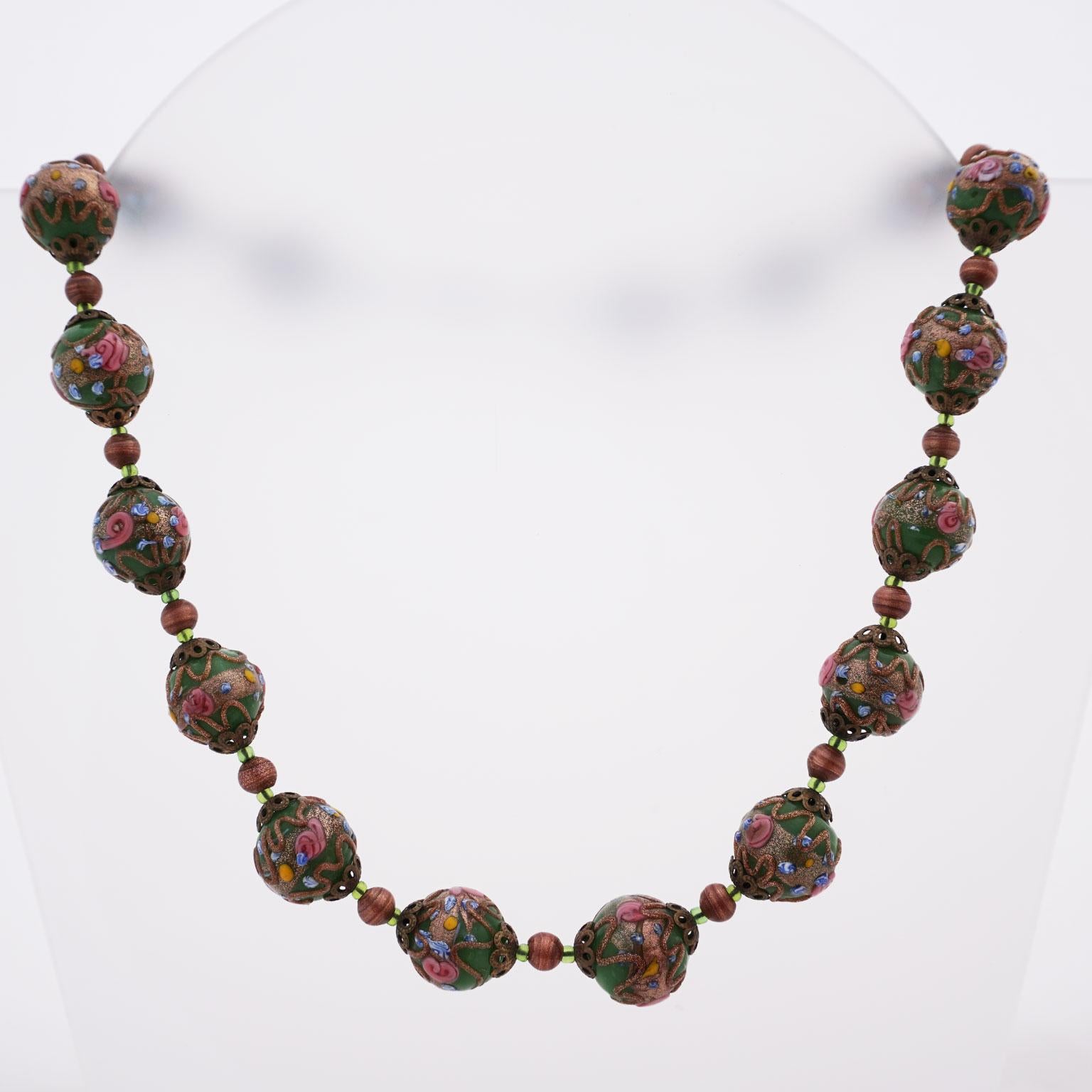 Murano-Halskette Millefiori um 1950 , Glaskunst aus Venedig, Mitte des Jahrhunderts im Angebot 9