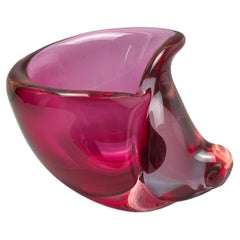 Murano Neodymium Sommerso Glass Shell, Flavio Poli for Seguso, Italy, 1960s
