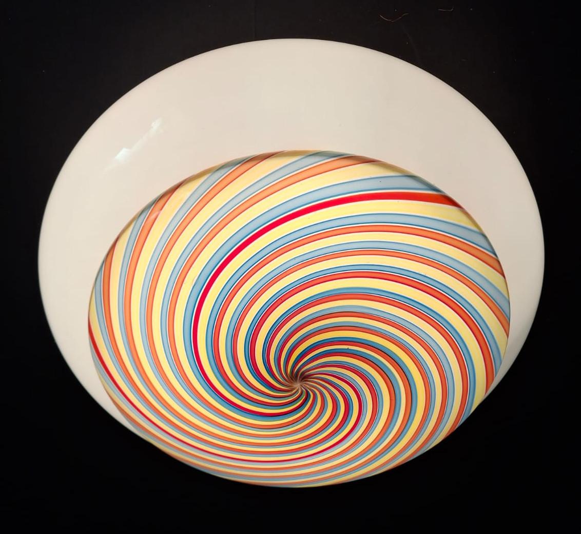 Murano Nocciola Spiral Flush Mount In Good Condition For Sale In Los Angeles, CA