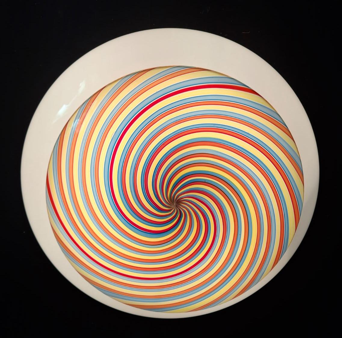 20th Century Murano Nocciola Spiral Flush Mount For Sale