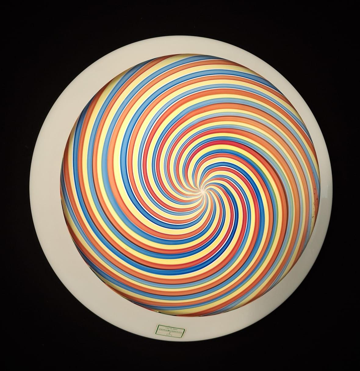 Blown Glass Murano Nocciola Spiral Flush Mount For Sale
