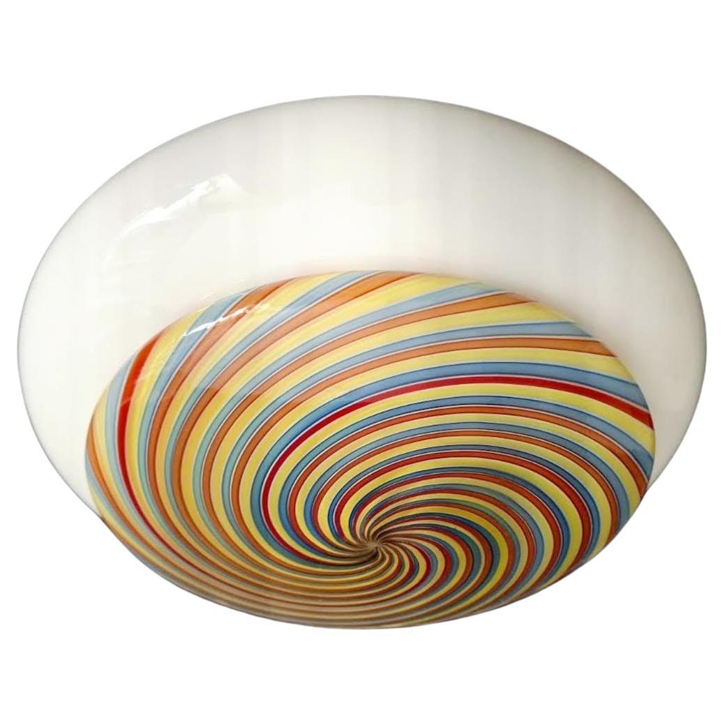 Murano Nocciola Spiral Flush Mount