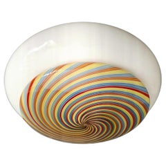 Vintage Murano Nocciola Spiral Flush Mount
