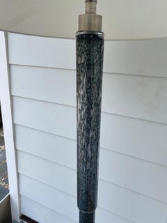 Murano Oil Spot Encased Glass Floor Lamp Dark Gray Blue Midcentury Italy