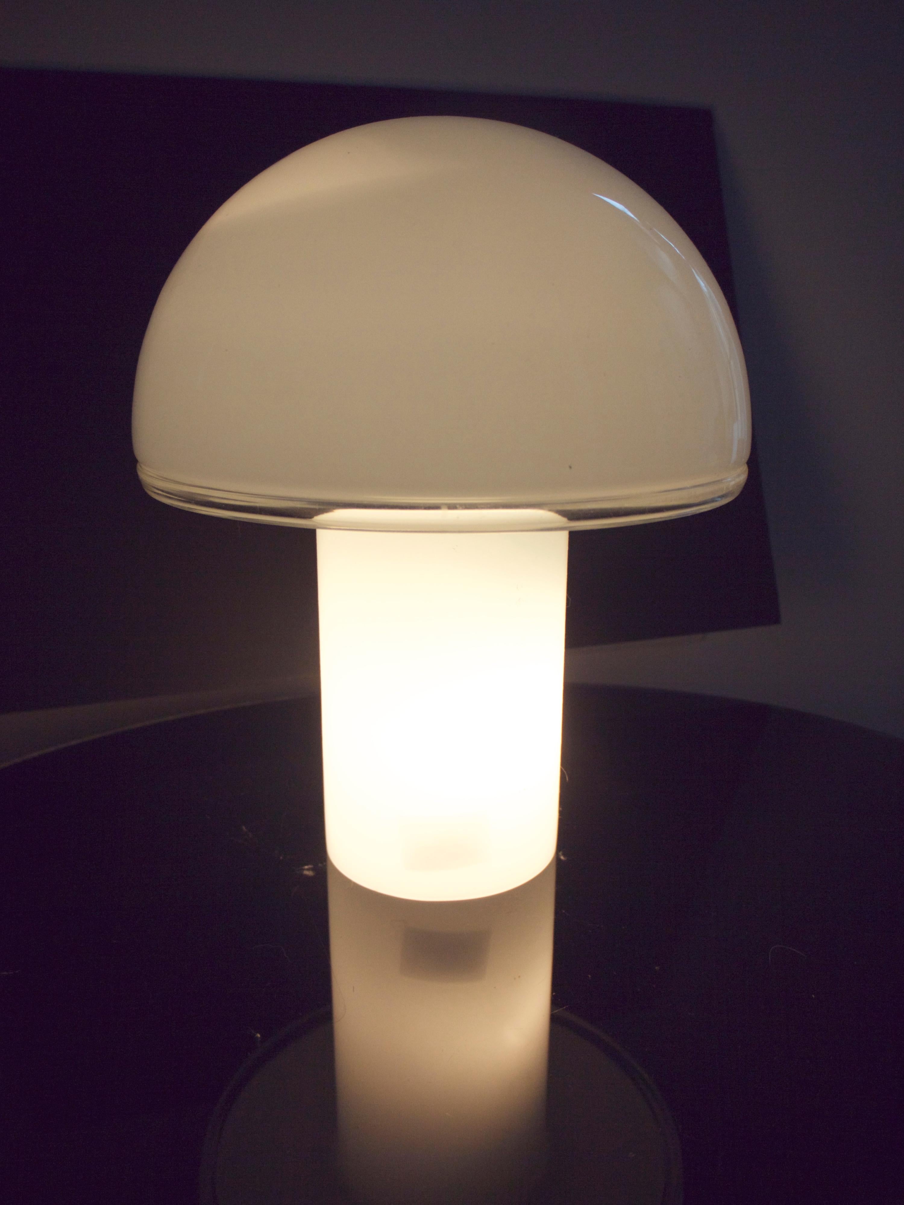 Italian Murano Onfale Mushroom Opaline Lamp Luciano Vistosi for Artemide, 1978 For Sale