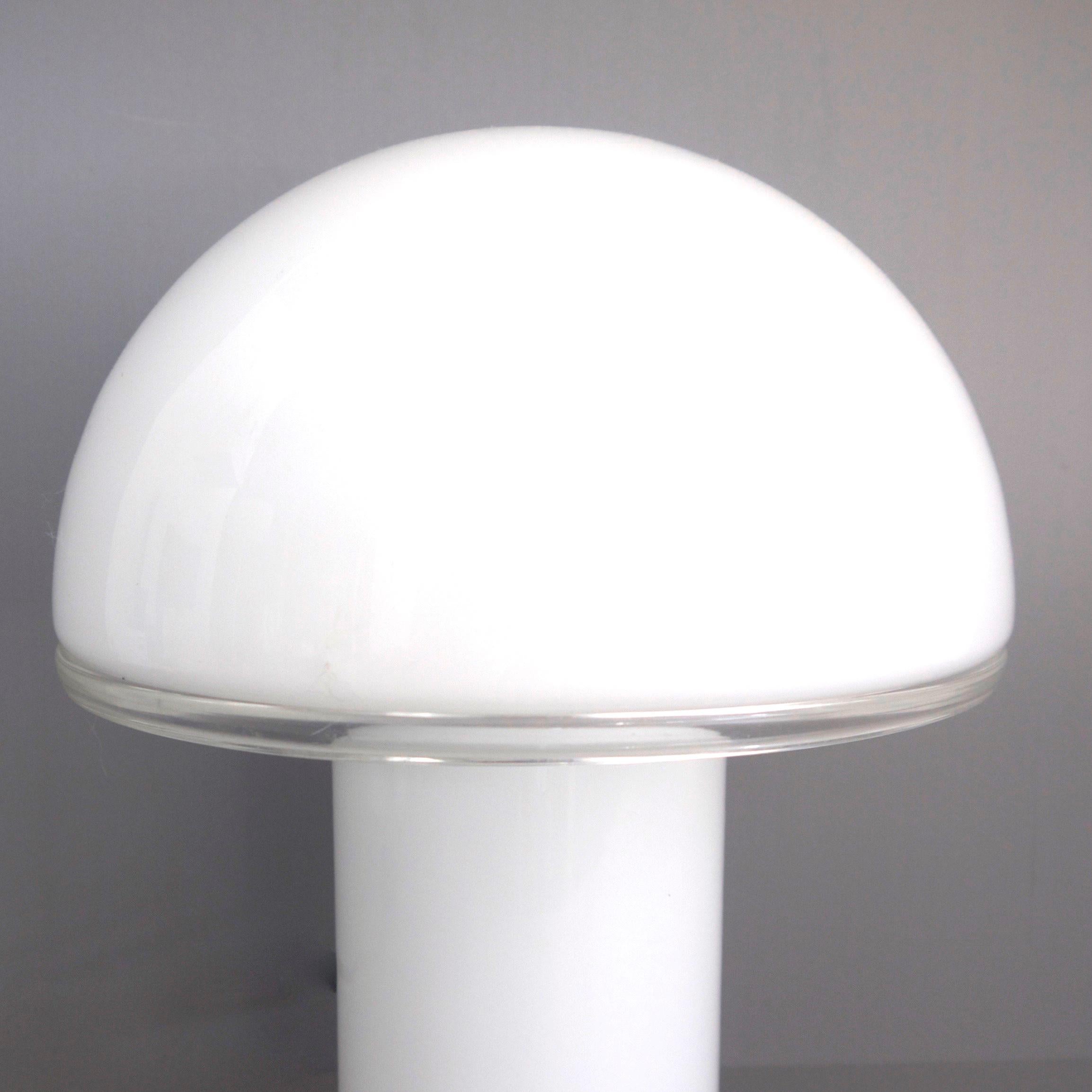 Late 20th Century Murano Onfale Mushroom Opaline Lamp Luciano Vistosi for Artemide, 1978 For Sale