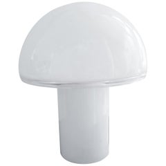 Murano Onfale Mushroom Opaline Lamp Luciano Vistosi for Artemide, 1978